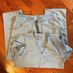 Figs scrubs pant and top DUSTY BLUE